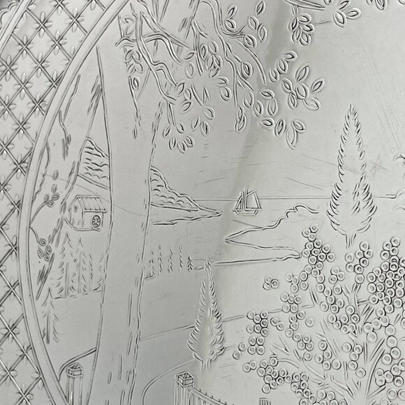 Gorham Silver Decorated Tray | Seasons Of Blossom | Winter Country Scene - Picture 4 of 10